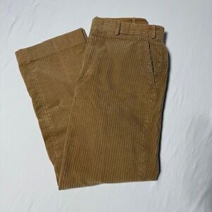 Vintage Orvis Corduroy Pants Men's 38 x 31 Tan Flat Front with Suspender Buttons